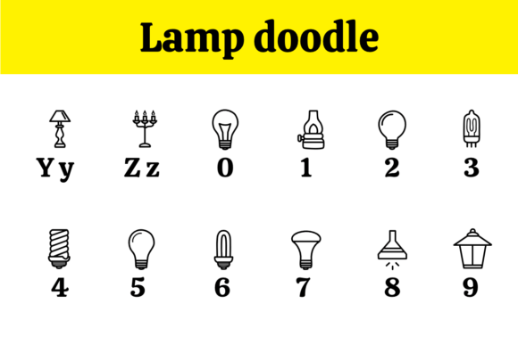 Lamp Doodle Font font preview - 3