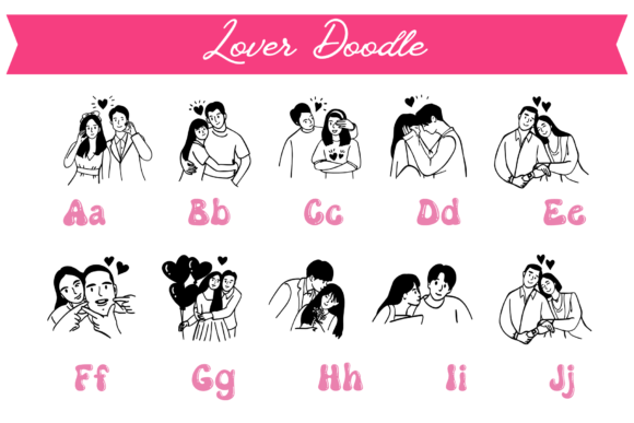 Lover Doodle 1 Font PNG with transparent background - Preview 1