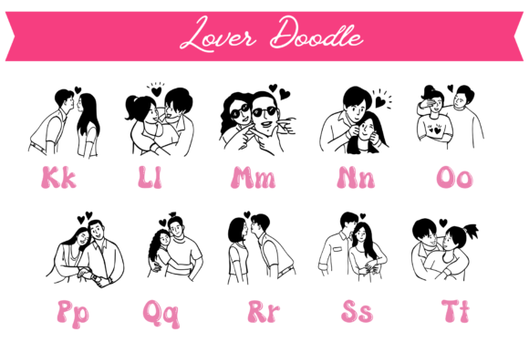 Lover Doodle 1 Font PNG with transparent background - Preview 2