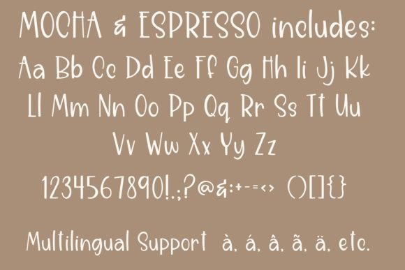 Mocha & Espresso Font PNG with transparent background - Preview 1