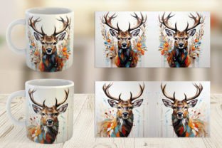 Mug Wrap 3D Deer Painting Graphic by Artnoy · Creative Fabrica