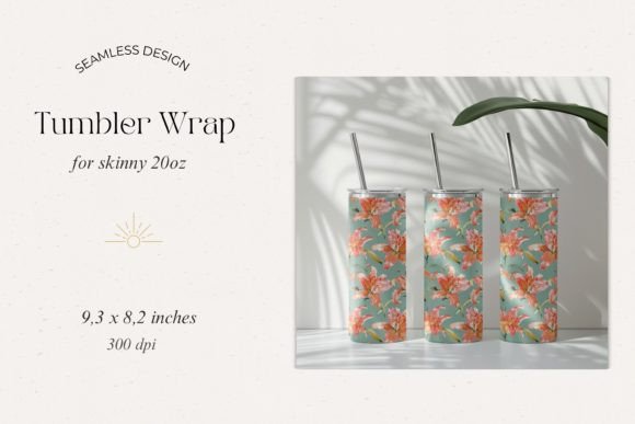 Pink Watercolor Lilies Tumbler Wrap Graphic Tumbler Wraps By pixelpoetryboutique