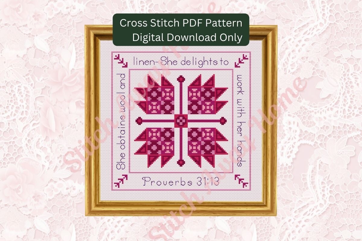 Proverbs Quote Cross Stitch Pattern