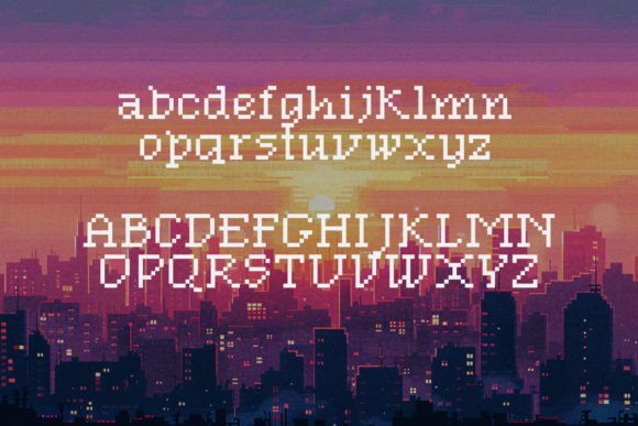Punk Pixel Font PNG with transparent background - Preview 1