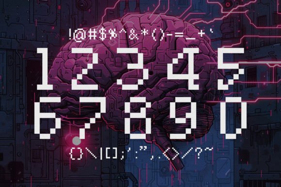 Punk Pixel Font PNG with transparent background - Preview 3