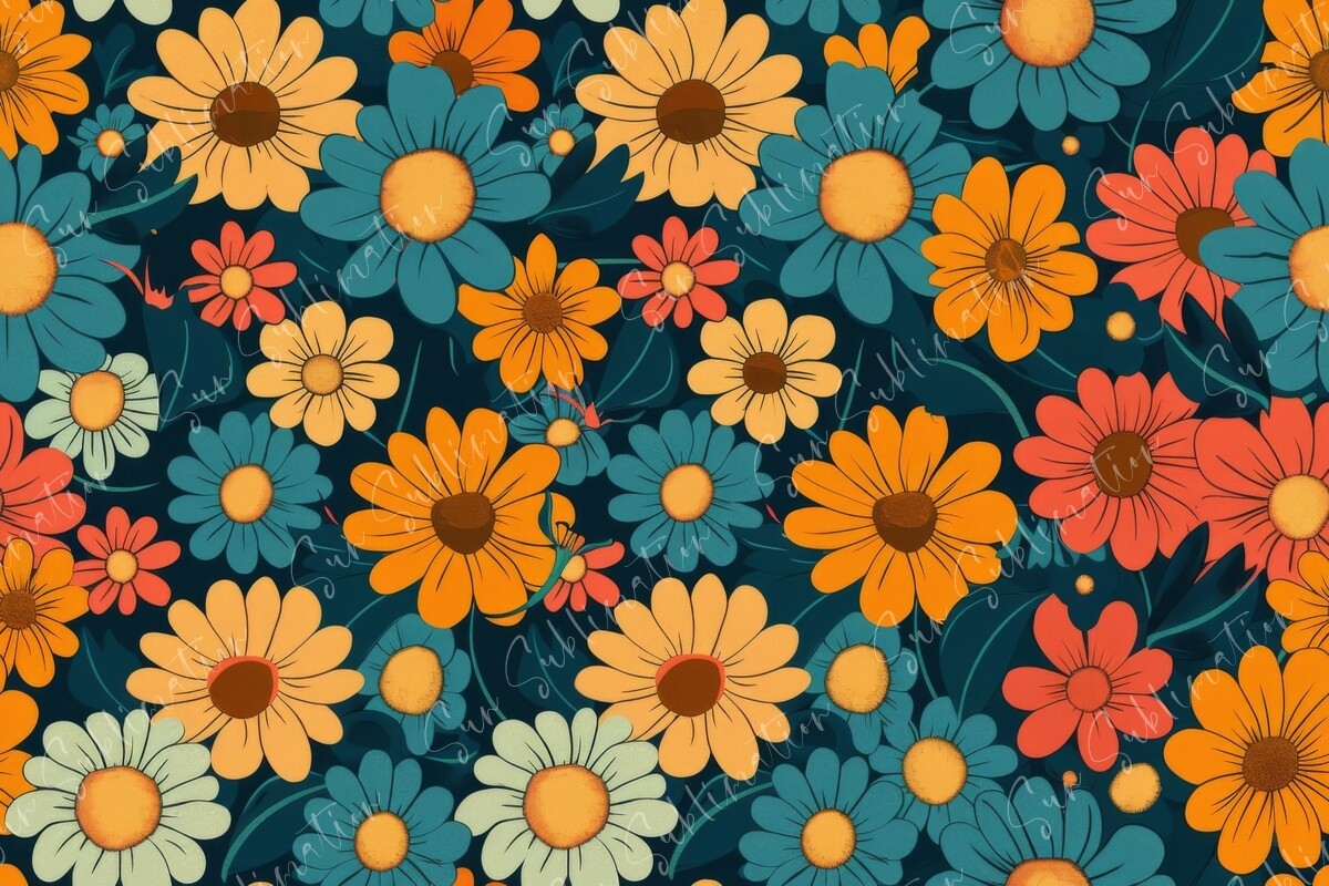 Retro Floral Seamless Pattern Graphic by Sun Sublimation · Creative Fabrica