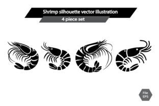 Shrimp silhouette vector illustration