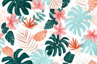 Tropical Leaves and Flowers Seamless Graphic by Sun Sublimation ...