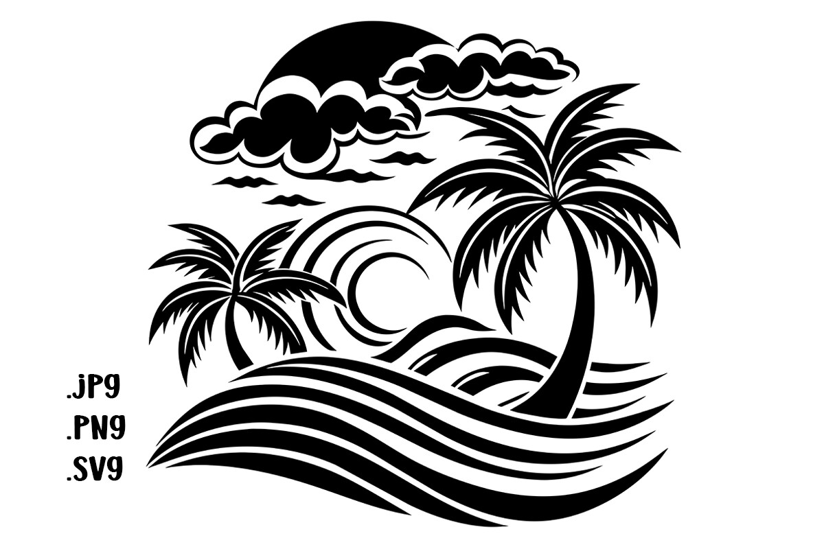 Tropical Scene Graphic by Joanna Redesiuk · Creative Fabrica