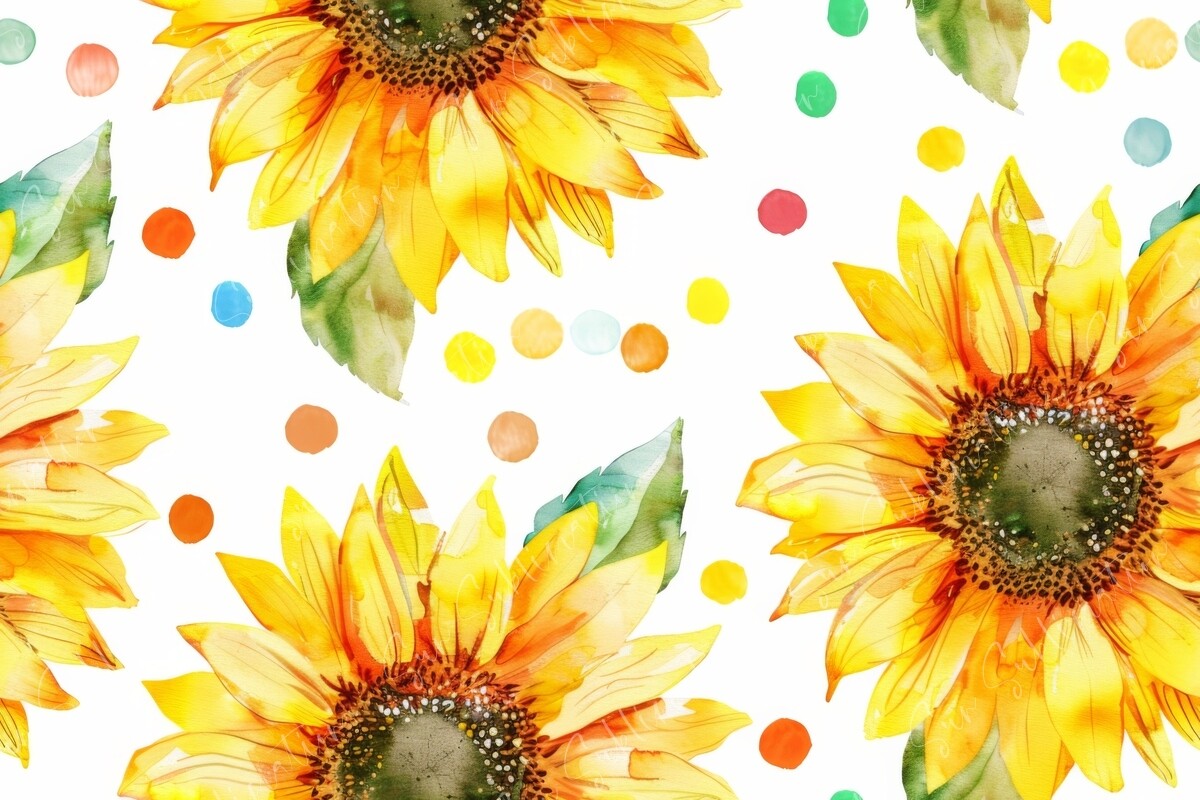 Vibrant Sunflower Seamless Pattern Graphic by Sun Sublimation ...