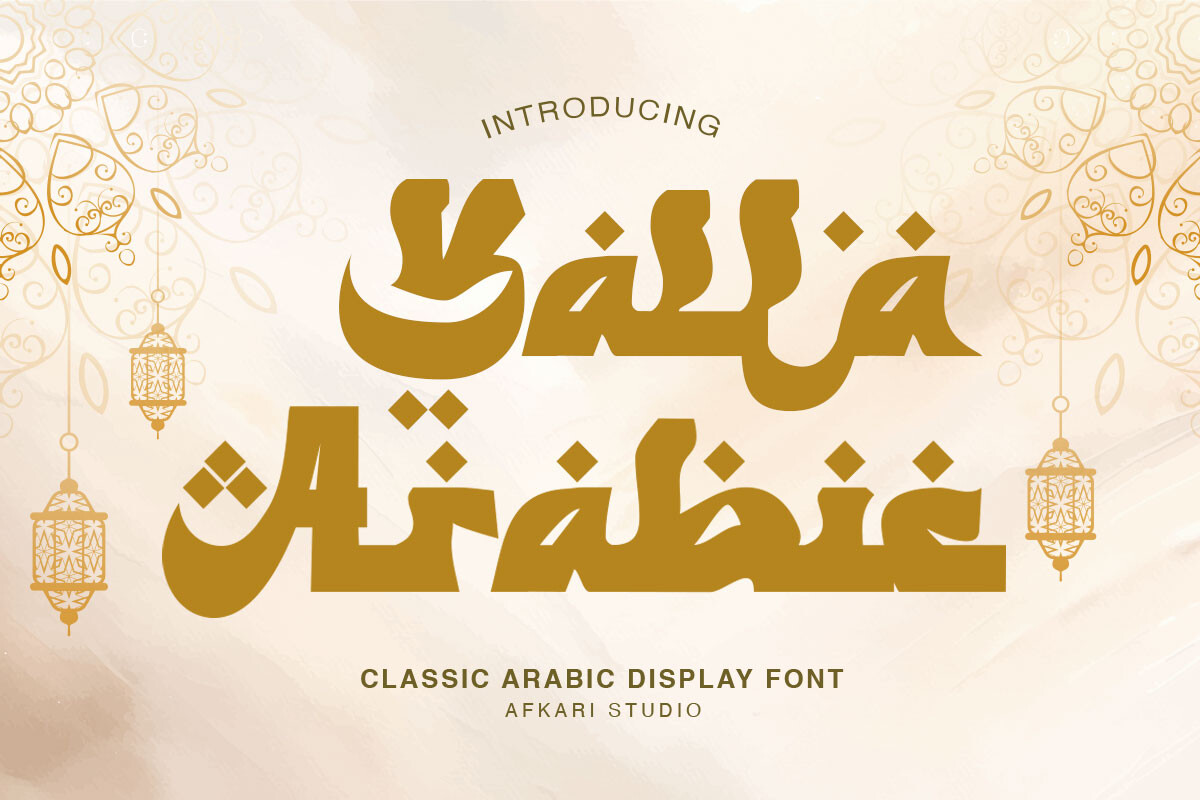 Yalla Arabic preview, full glyph Arabic face