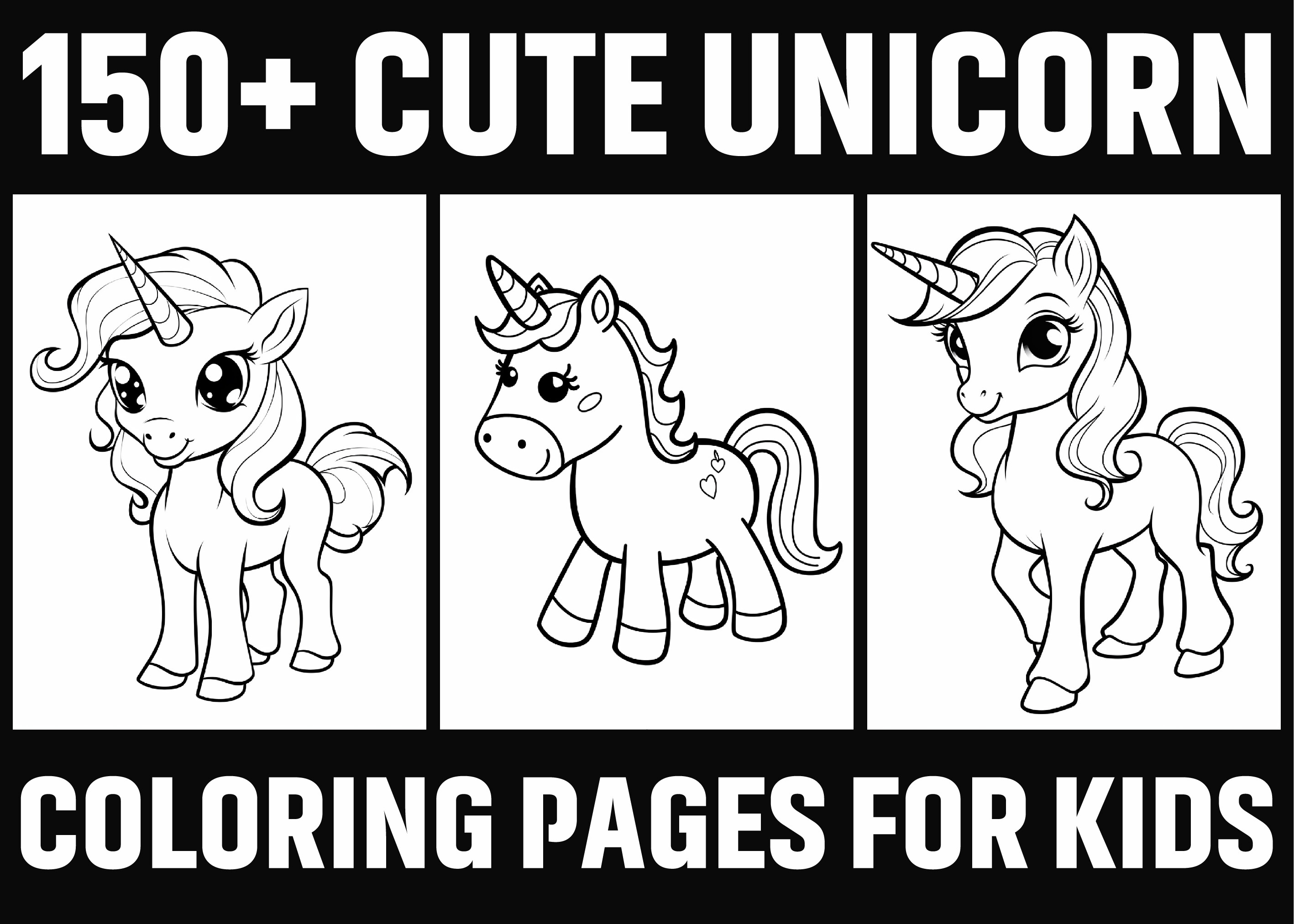 150+ Cute Unicorn Coloring Pages - KDP