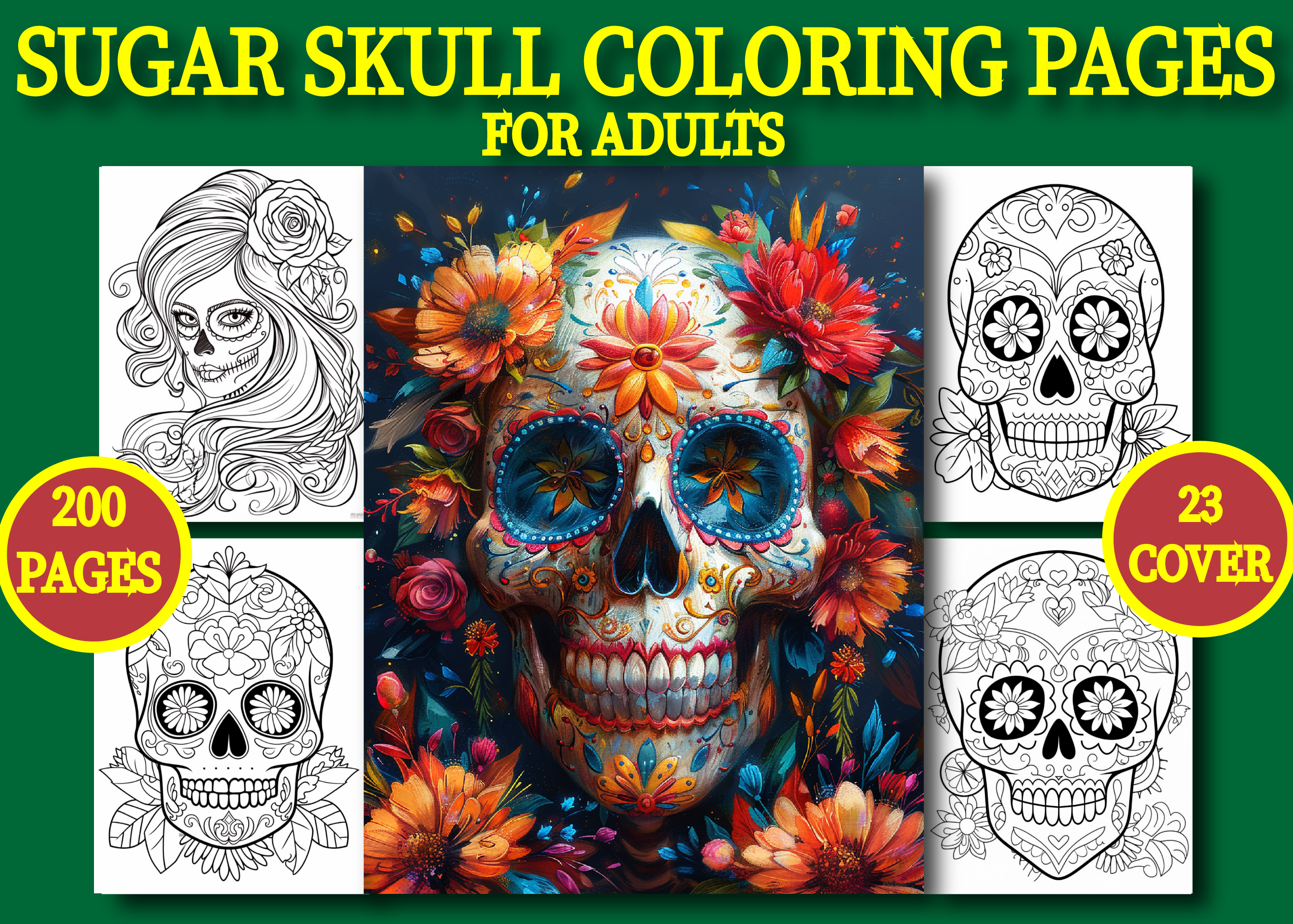 200 Sugar Skull Coloring Pages for Adult