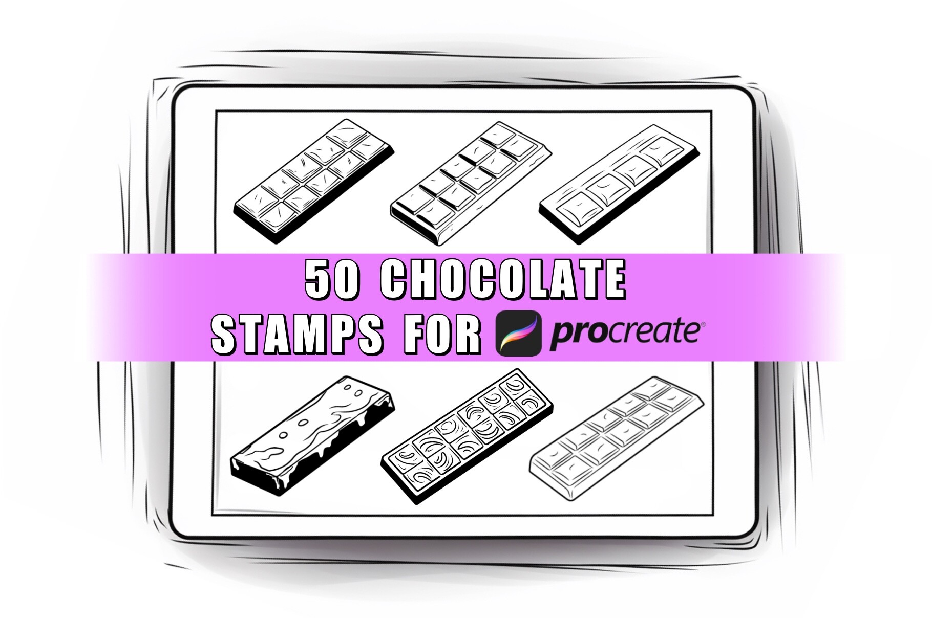 50 Chocolate Procreate Stamps Brushes Graphic by ProcreateSale ...