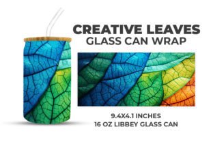 Creative Leaves Glass Can Wrap Graphic by Creative World · Creative Fabrica