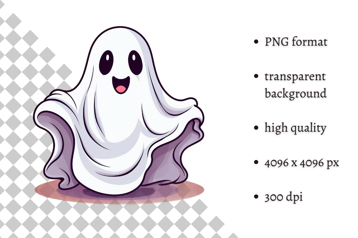 Cute Halloween Ghost PNG Clipart Graphic by MashMashStickers · Creative ...