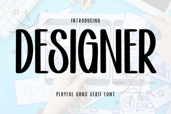 Preview specimen of Designer sans serif font