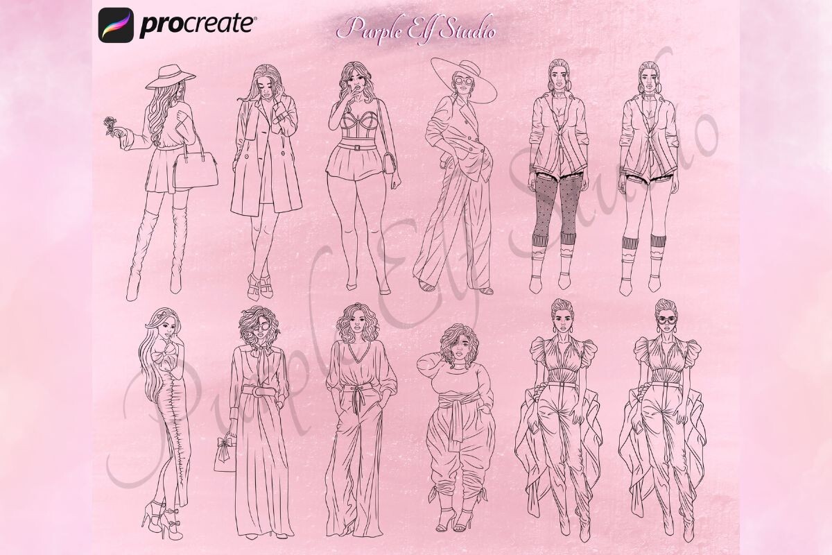 Fashion Girl Procreate Stamps - photo 2