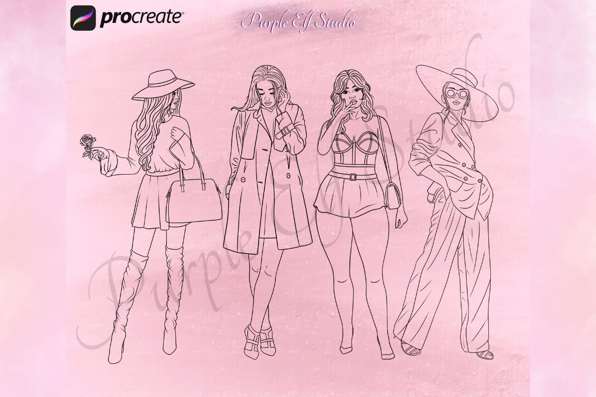 Fashion Girl Procreate Stamps - photo 3