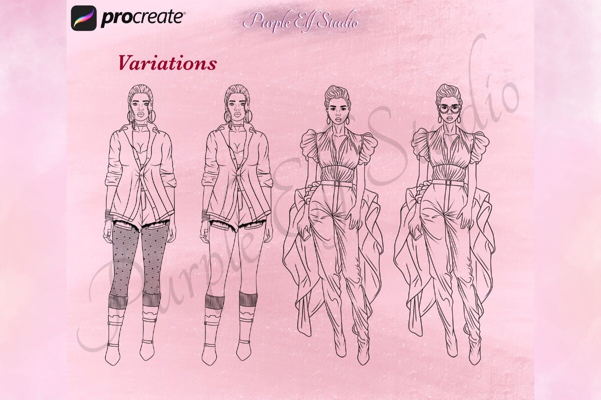 Fashion Girl Procreate Stamps - photo 5