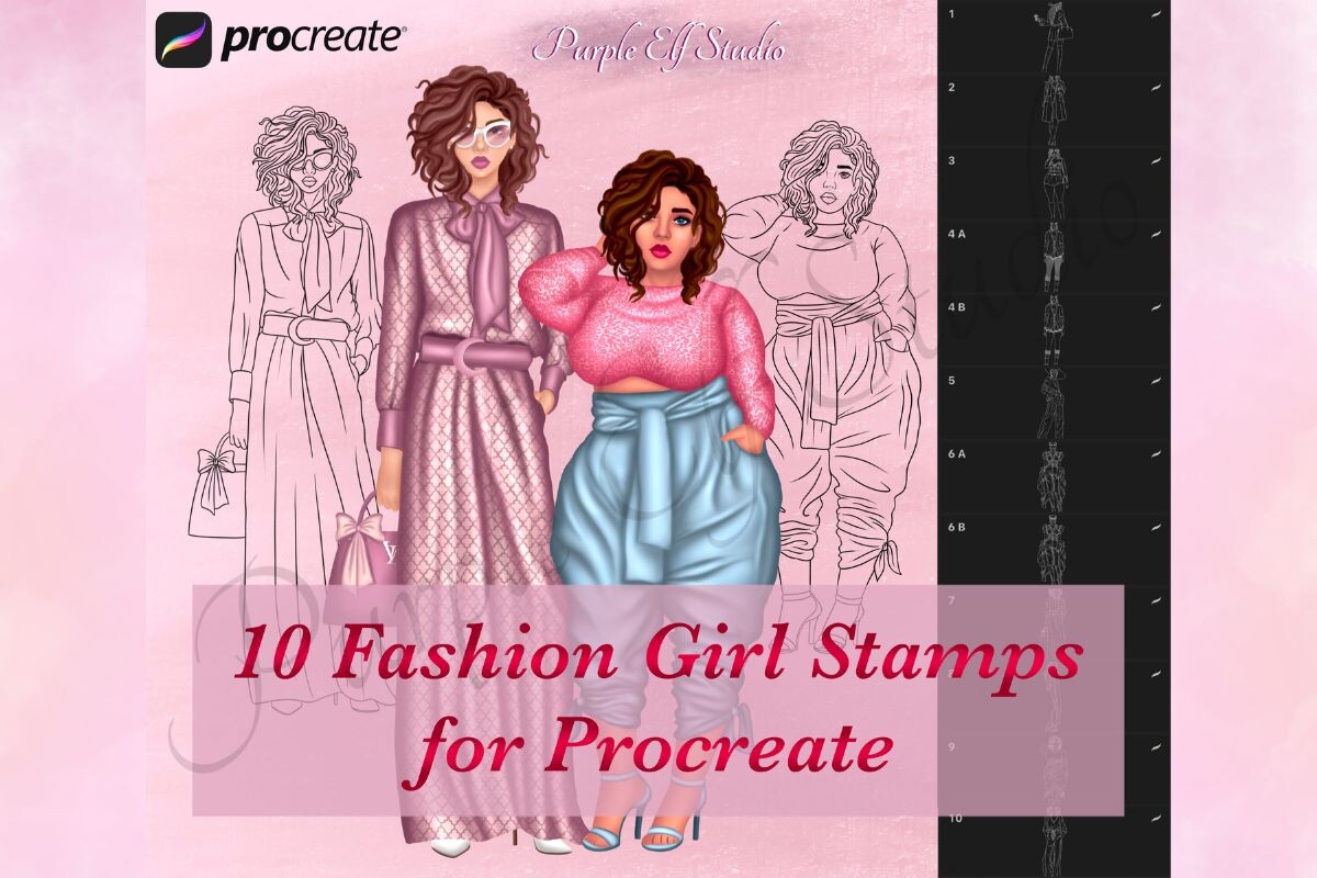Fashion Girl Procreate Stamps - photo 7