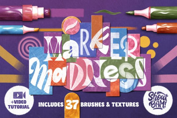Marker Madness Procreate Brush Set Grafica Spazzole Di Shoutbam