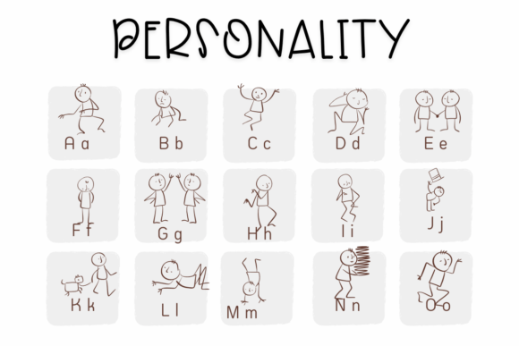Personality Font PNG with transparent background - Preview 1