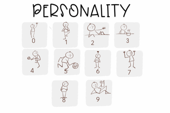 Personality Font PNG with transparent background - Preview 3