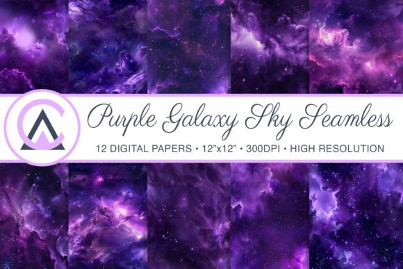 Purple Galaxy Sky Seamless Backgrounds