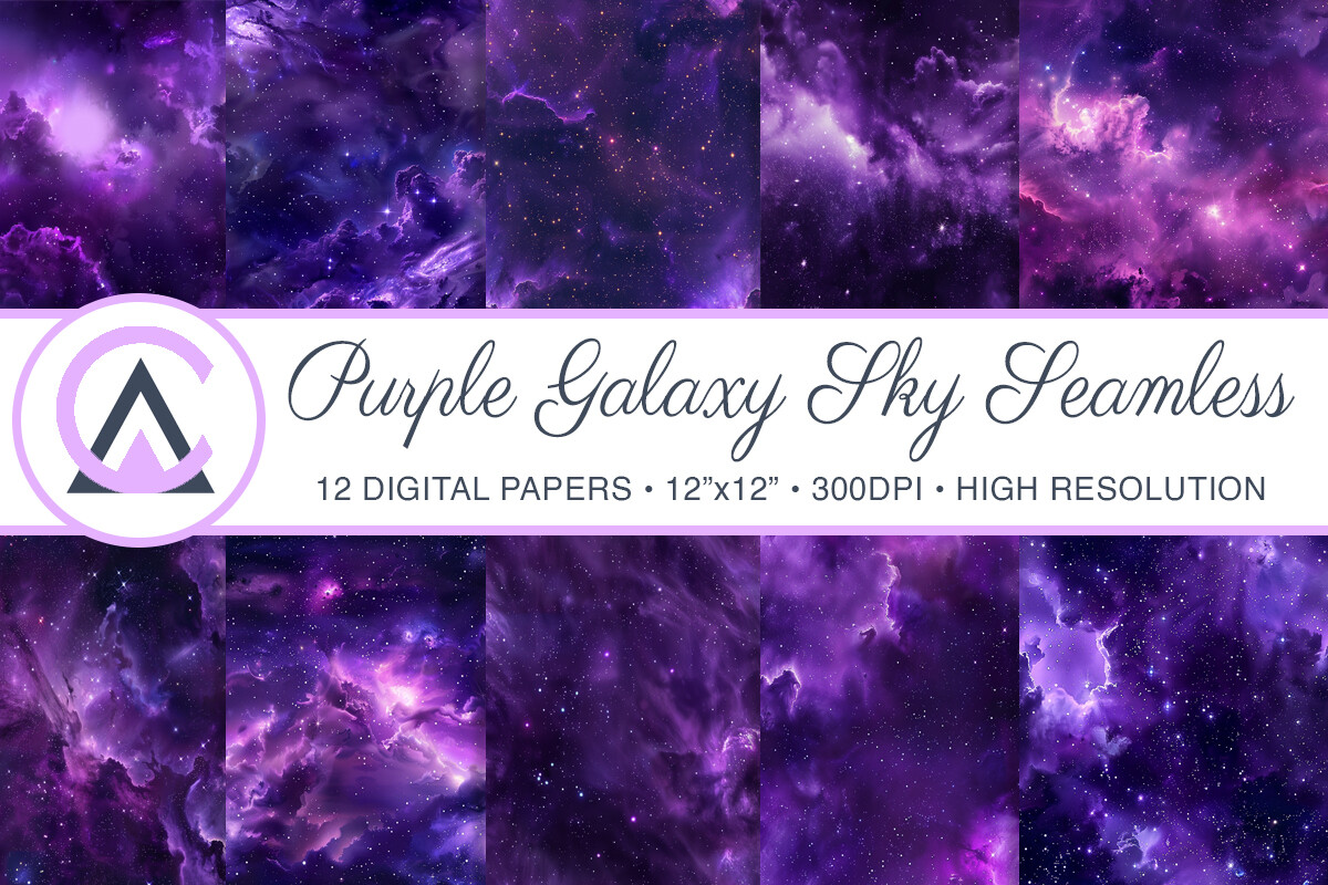 Purple Galaxy Sky Seamless Backgrounds