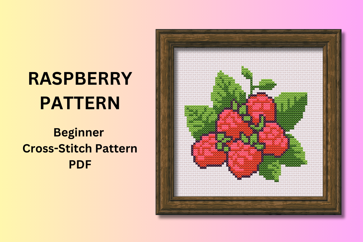 Raspberry Cross Stitch Beginner Pattern