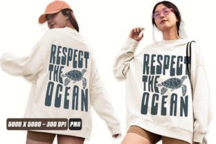 Respect the Ocean PNG T-shirt Design Graphic by Yvaine · Creative Fabrica