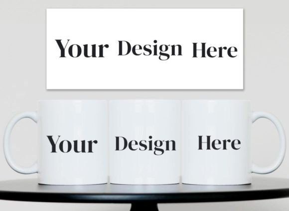 White Coffee Mug Mockup Mug Wrap Mockup Afbeelding Bekers en Mokken Door Mockup Designs