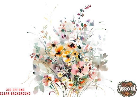 WildflowerFrameBorderWreathClipart