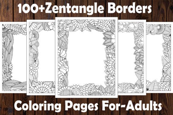 Preview of 100 Zentangle Borders Coloring Pages coloring pages for adults