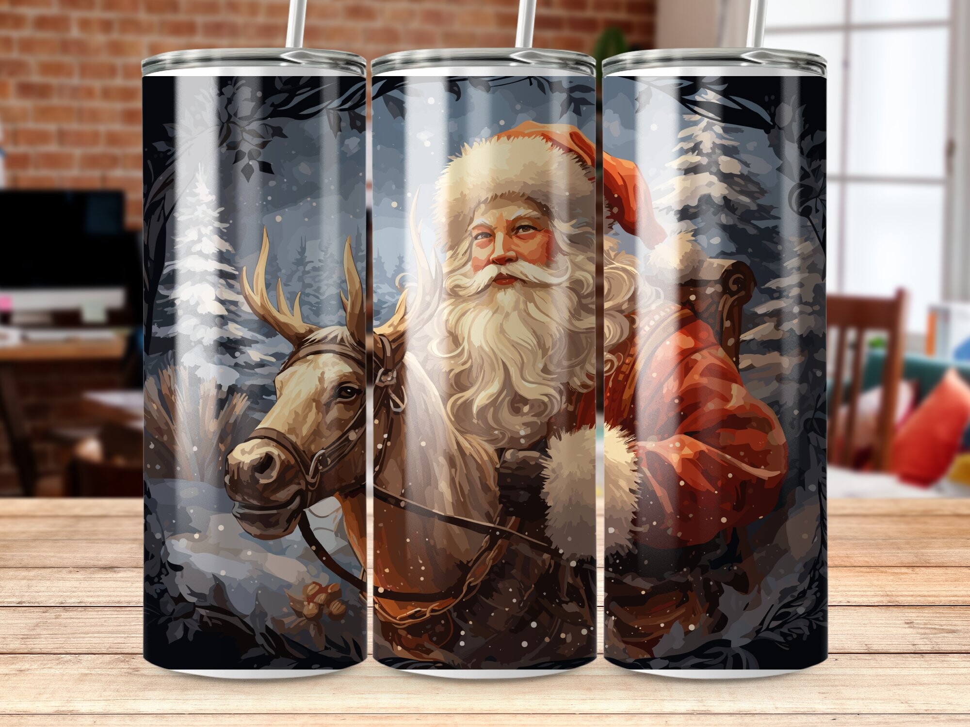 20oz Tumbler Wrap 2 X PNG Santa Claus Graphic by Autismusmama ...