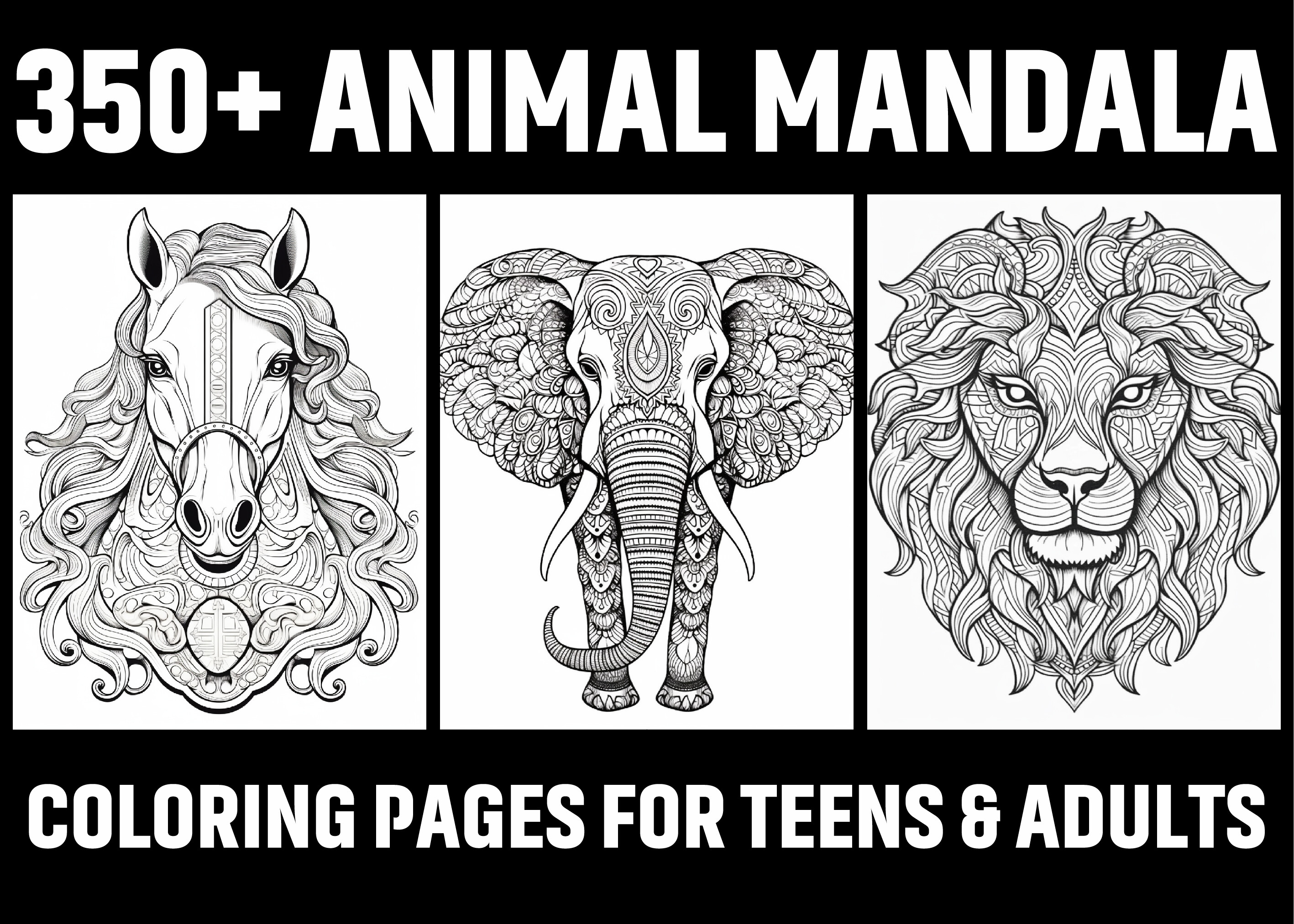 350+ Animal Mandala Coloring Pages