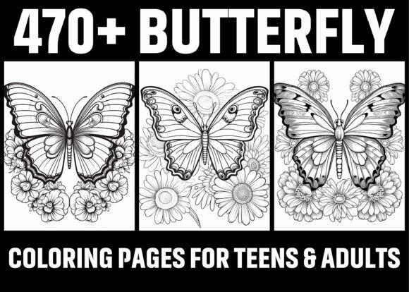 470+ Butterfly Coloring Pages
