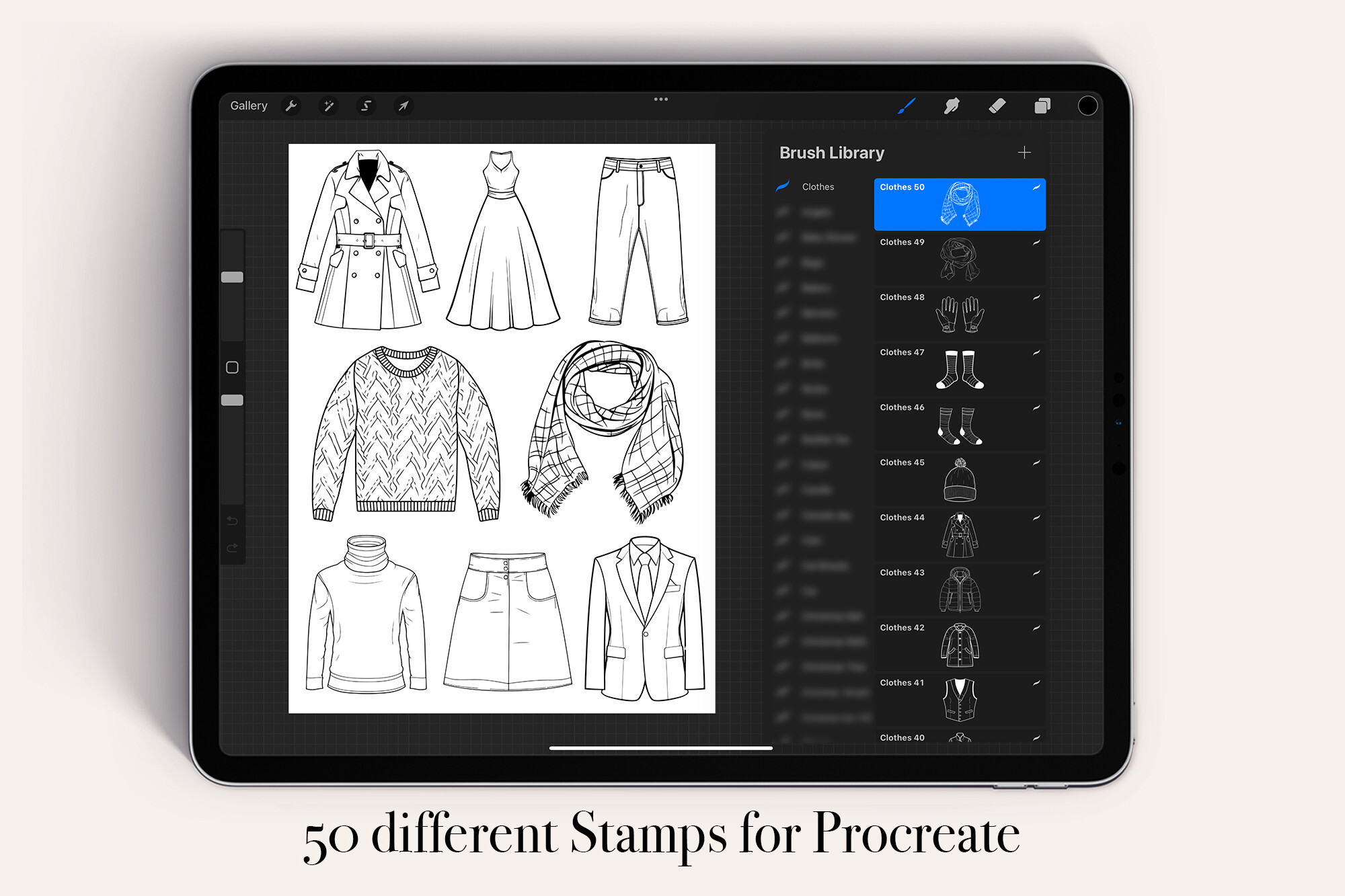 50 Clothes Procreate Stamps Brushes - photo 2