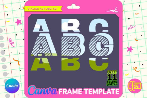 Buzz Stacked Alphabet Canva Frame
