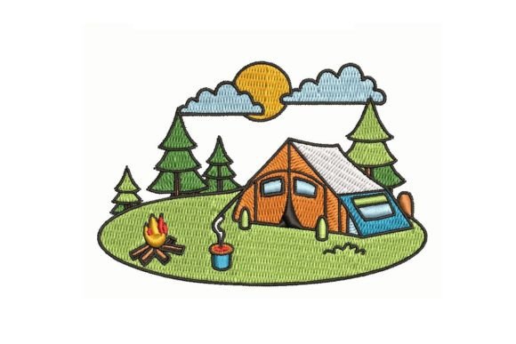 Campsite Groovy Colored Design