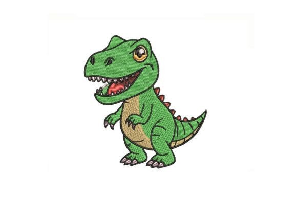 Cartoon T-Rex Embroidery Design Dinosaurs Embroidery Design By Digitizingwithlove
