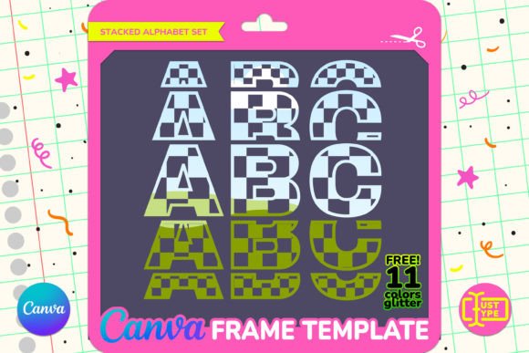Check Pattern Stacked Alphabet Canva
