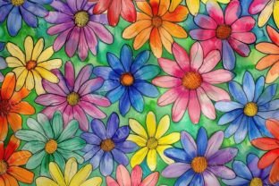 Colorful Daisy Pattern Graphic by Sun Sublimation · Creative Fabrica