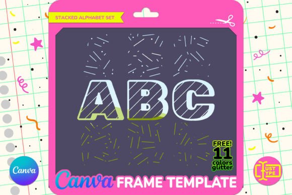 Confetti Pattern Stacked Alphabet Canva