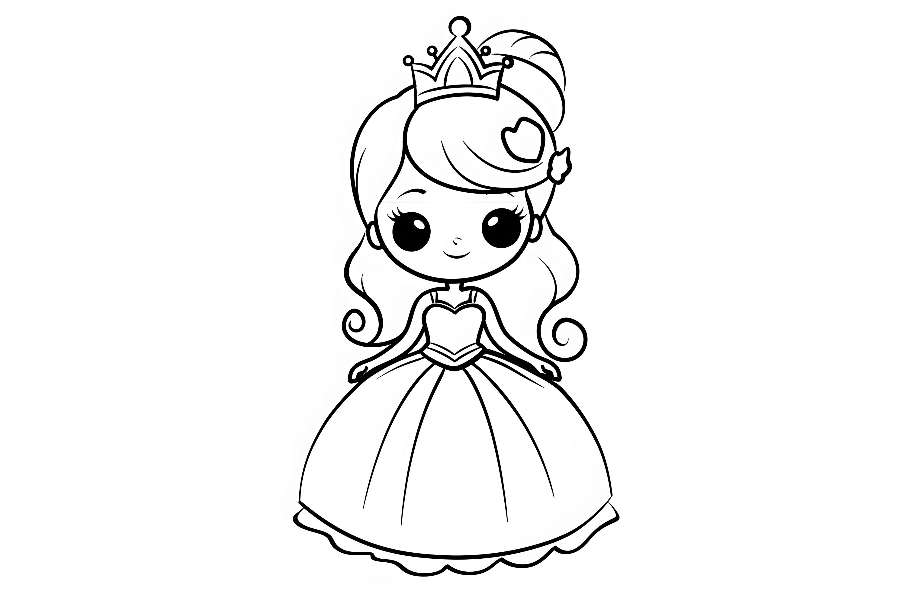 Cute Little Princess Coloring Page Graphic by Forhadx5 · Creative Fabrica