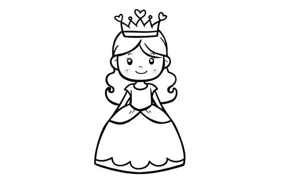 Cute Little Princess Coloring Page