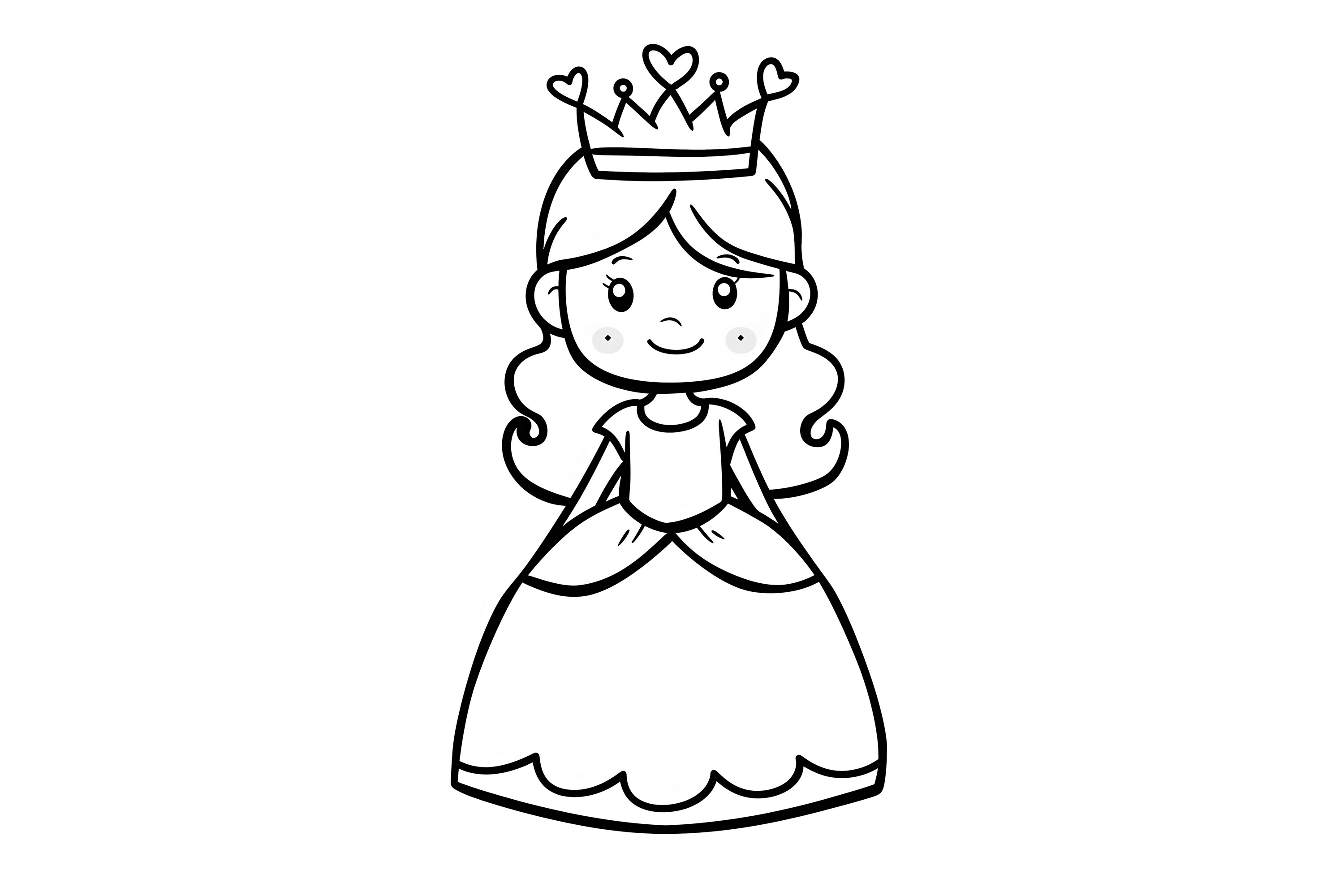 Cute Little Princess Coloring Page
