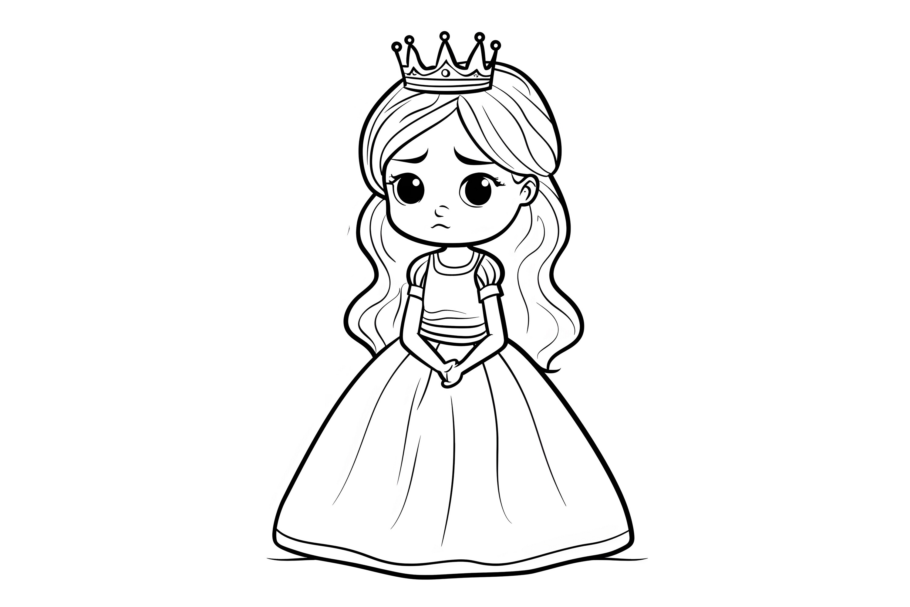 Cute Little Princess Coloring Page Graphic by Forhadx5 · Creative Fabrica