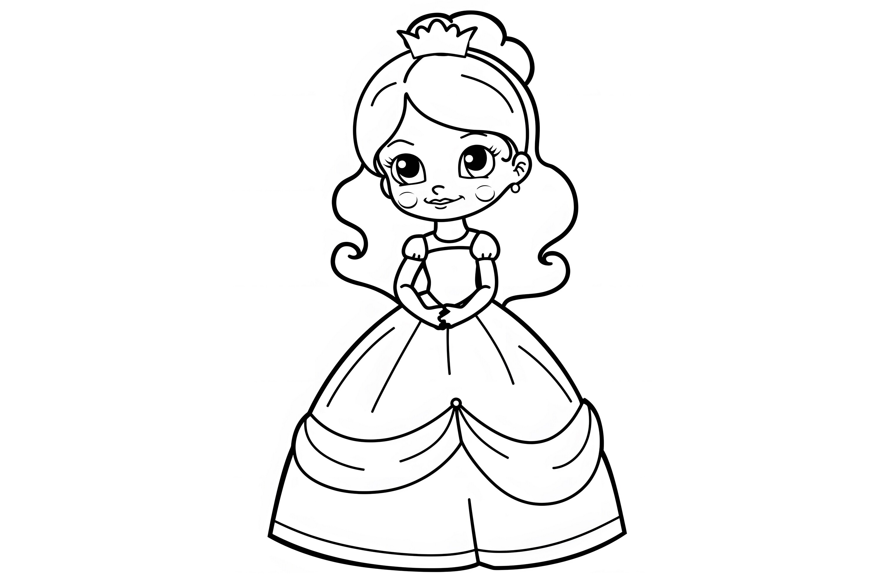 Cute Little Princess Coloring Page Graphic by Forhadx5 · Creative Fabrica